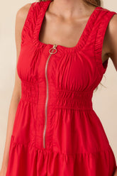 Better Late Than Never Red Sleeveless Midi Dress